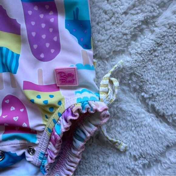 Ruffle Butts | "Ice Cream Social" Long Sleeve Ruffle Swimsuit | Size 3-6 Months - Picture 5 of 7